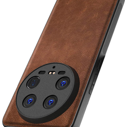 Mobizang Tux Leather Back Cover for Xiaomi 14 ULTRA (5G) | Slim Shockproof Camera Protection Bumper Case (Brown)