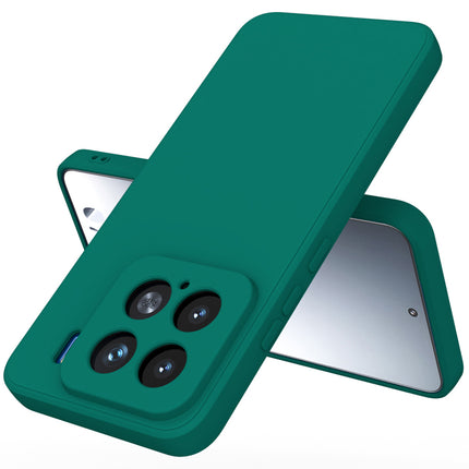 Mobizang Matte Protective Lens Flexible Back Cover for Xiaomi 15 5G | Slim Silicone with Soft Lining Shockproof Full Body Bumper Case (Green)