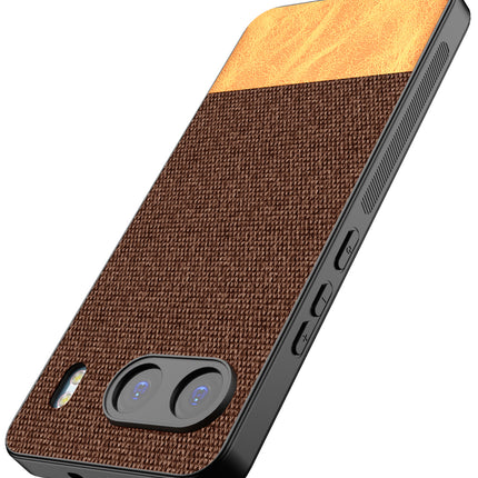 Mobizang Soft Fabric & Leather Hybrid Protective Back Cover for OnePlus Nord 4 | Shockproof Slim Hard Anti Slip Back Case (Brown)