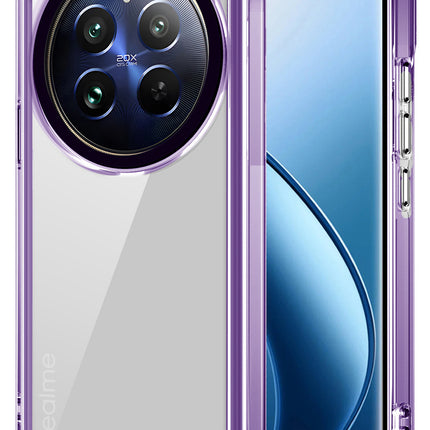 Kapa Warrior Acrylic Clear Back Cover For Realme 12 Pro / 12 Pro Plus | Slim Shockproof [Military Grade Protection] Hybrid Bumper Case (Purple Sides)