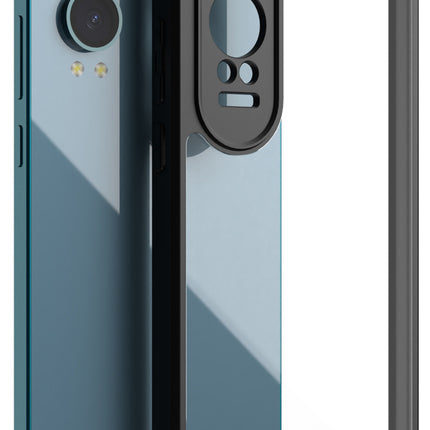 Mobizang Hawkeye Clear Back Cover for OnePlus Nord CE 4 Lite | Camera Lens Protector Shockproof Slim Clear Case Cover (Black)