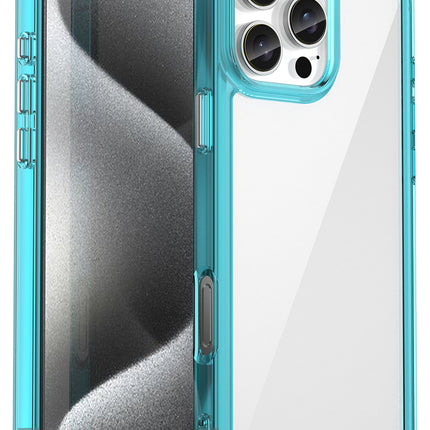 Mobizang Unicorn Acrylic Clear Back Cover For Apple iPhone 16 Pro Max | Slim Shockproof [Military Grade Protection] Hybrid Bumper Case (Blue Sides)