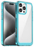 Mobizang Unicorn Acrylic Clear Back Cover For Apple iPhone 16 Pro Max | Slim Shockproof [Military Grade Protection] Hybrid Bumper Case (Blue Sides)