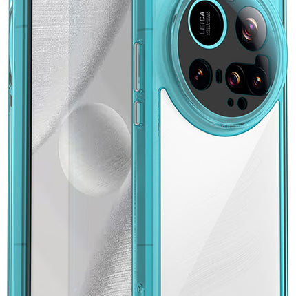 Mobizang Unicorn Acrylic Clear Back Cover For Xiaomi 15 Ultra | Slim Shockproof [Military Grade Protection] Hybrid Bumper Case (Blue Sides)