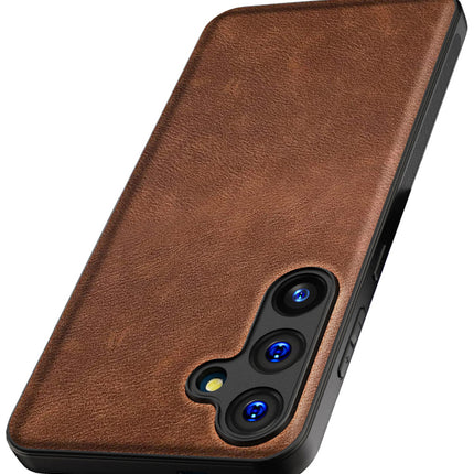 Kapa Tux Leather Back Cover for Samsung Galaxy A55 (5G) | Slim Shockproof Camera Protection Bumper Case (Brown)