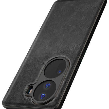 Kapa Tux Leather Back Cover for Oppo Reno 11 PRO (5G) | Slim Shockproof Camera Protection Bumper Case (Black)