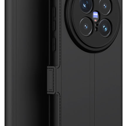 Mobizang Noble Slim Magnetic Leather Flip Case Cover for Vivo X200 Pro (5G) | Card Holder Stand Flip Wallet Case (Black)