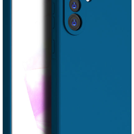 Mobizang Matte Protective Lens Flexible Back Cover for Samsung Galaxy A36 | Slim Silicone with Soft Lining Shockproof Full Body Bumper Case (Blue)