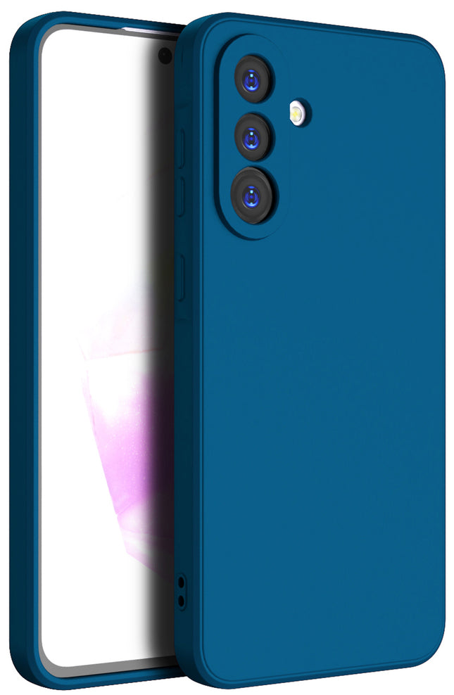Mobizang Matte Protective Lens Flexible Back Cover for Samsung Galaxy A36 | Slim Silicone with Soft Lining Shockproof Full Body Bumper Case (Blue)