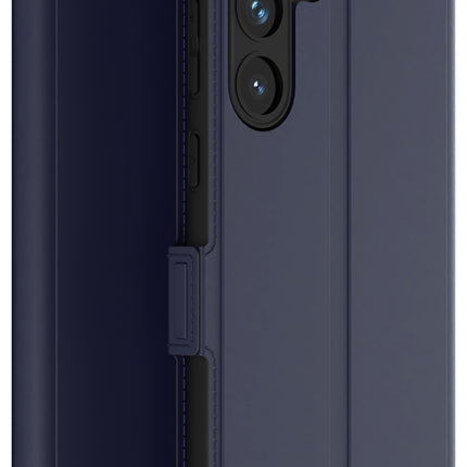 Mobizang Noble Slim Magnetic Leather Flip Case Cover for Samsung Galaxy S25 Plus | Card Holder Stand Flip Wallet Case (Blue)