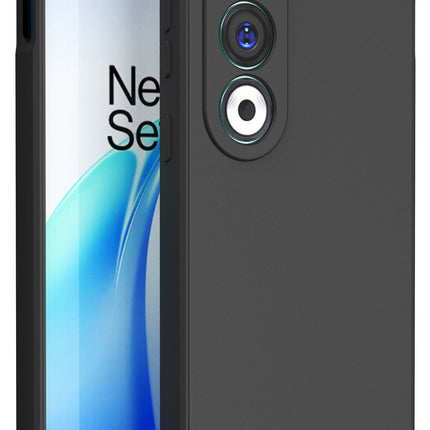 Mobizang Matte Protective Lens Flexible Back Cover for OnePlus Nord CE 4 | Slim Silicone with Soft Lining Shockproof Full Body Bumper Case (Black)
