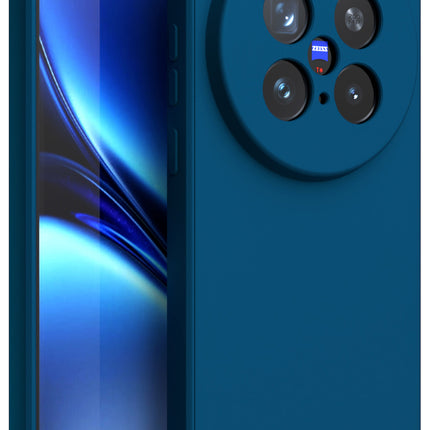 Mobizang Matte Protective Lens Flexible Back Cover for Vivo X200 Pro (5G) | Slim Silicone with Soft Lining Shockproof Full Body Bumper Case (Blue)