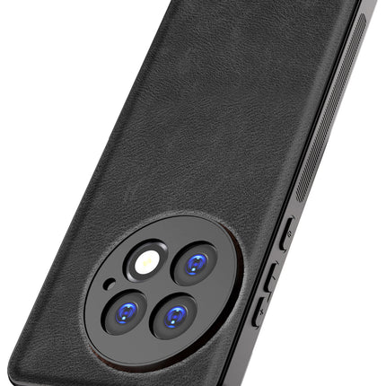 Mobizang Tux Leather Back Cover for OnePlus 13 | Slim Shockproof Camera Protection Bumper Case (Black)