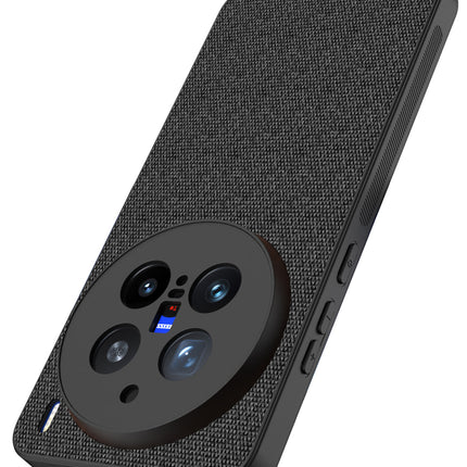 Mobizang Soft Full Fabric Protective Back Case Cover for Vivo X200 Pro (5G) | Shockproof Slim Hard Anti Slip Back Case (Black)