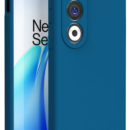Mobizang Matte Protective Lens Flexible Back Cover for OnePlus Nord CE 4 | Slim Silicone with Soft Lining Shockproof Full Body Bumper Case (Blue)