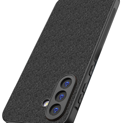 Mobizang Soft Full Fabric Protective Back Case Cover for Samsung Galaxy A36 | Shockproof Slim Hard Anti Slip Back Case (Black)
