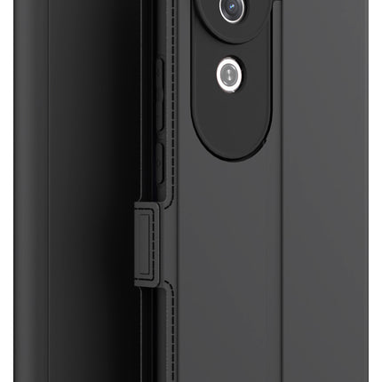 Mobizang Noble Slim Magnetic Leather Flip Case Cover for Vivo V40E / IQOO Z9S | Card Holder Stand Flip Wallet Case (Black)