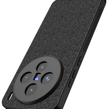 Mobizang Soft Full Fabric Protective Back Case Cover for Vivo X200 (5G) | Shockproof Slim Hard Anti Slip Back Case (Black)