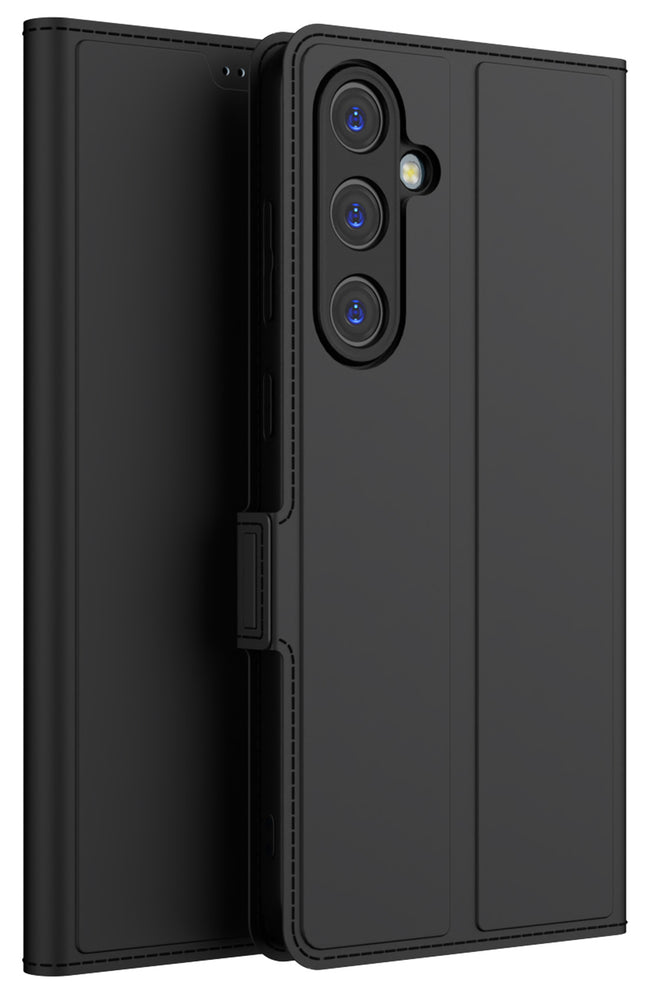 Mobizang Noble Slim Magnetic Leather Flip Case Cover for Samsung Galaxy M35 (5G) | Card Holder Stand Flip Wallet Case (Black)