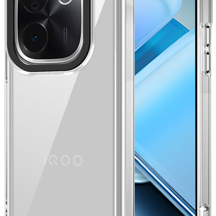 Mobizang Warrior Acrylic Clear Back Cover For Iqoo Z9S Pro (5G) | Slim Shockproof [Military Grade Protection] Hybrid Bumper Case (Transparent Sides)