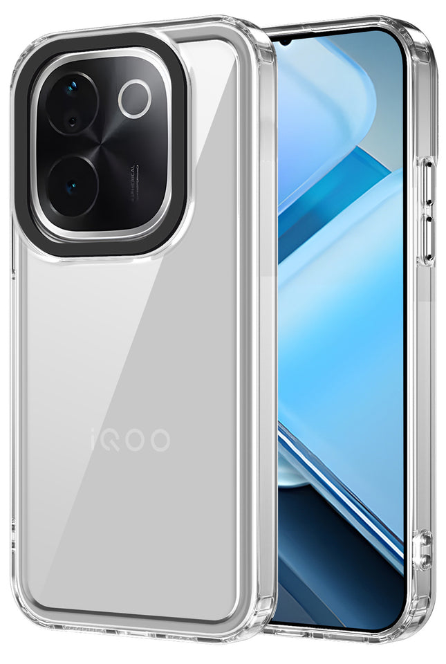 Mobizang Warrior Acrylic Clear Back Cover For Iqoo Z9S Pro (5G) | Slim Shockproof [Military Grade Protection] Hybrid Bumper Case (Transparent Sides)