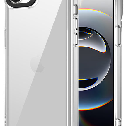 Mobizang Warrior Acrylic Clear Back Cover For Apple iPhone 16E | Slim Shockproof [Military Grade Protection] Hybrid Bumper Case (Clear Sides)