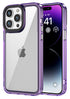 Mobizang Warrior Acrylic Clear Back Cover For Apple iPhone 16 Pro | Slim Shockproof [Military Grade Protection] Hybrid Bumper Case (Purple Sides)