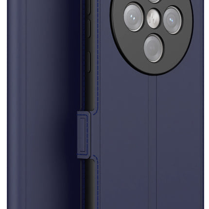 Mobizang Noble Slim Magnetic Leather Flip Case Cover for Oppo Find X8 | Card Holder Stand Flip Wallet Case (Blue)
