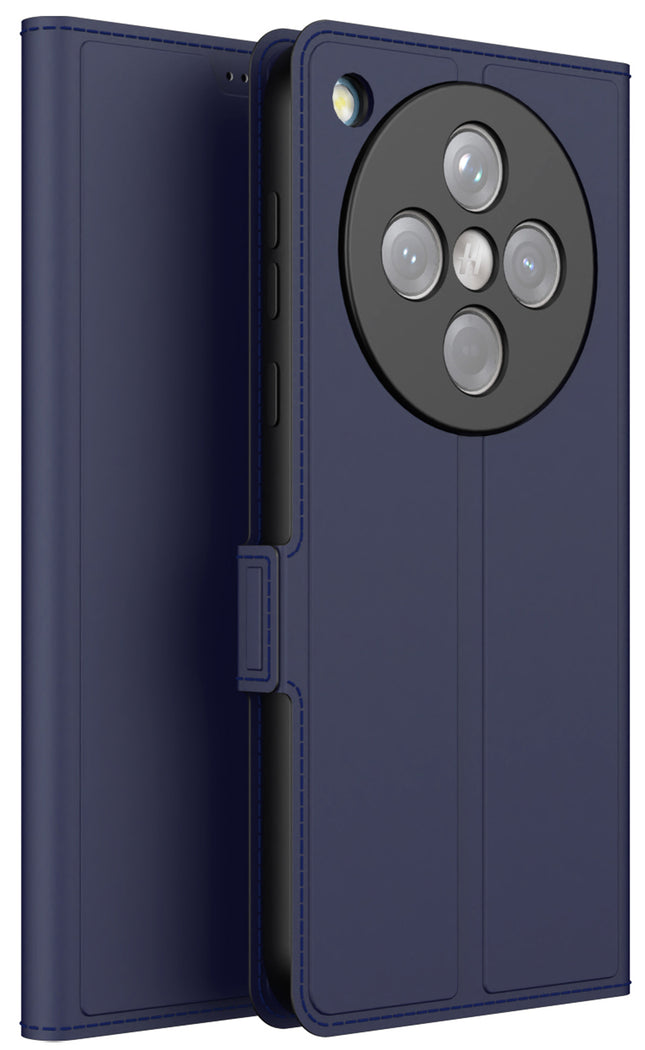 Mobizang Noble Slim Magnetic Leather Flip Case Cover for Oppo Find X8 | Card Holder Stand Flip Wallet Case (Blue)