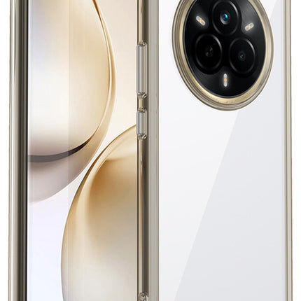 Mobizang Unicorn Acrylic Clear Back Cover For Realme 14 Pro 5G | Slim Shockproof [Military Grade Protection] Hybrid Bumper Case (Grey Sides)