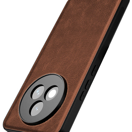 Mobizang Tux Leather Back Cover for Realme P3 PRO 5G | Slim Shockproof Camera Protection Bumper Case (Brown)