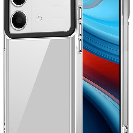 Kapa Warrior Acrylic Clear Back Cover For Poco X6 Neo (5G) | Slim Shockproof [Military Grade Protection] Hybrid Bumper Case (Clear Sides)
