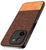 Mobizang Soft Fabric & Leather Hybrid Protective Back Cover for IQOO Z9X | Shockproof Slim Hard Anti Slip Back Case (Brown)