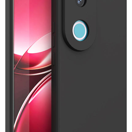 Mobizang Matte Protective Lens Flexible Back Cover for Vivo V50 / V50E 5G | Slim Silicone with Soft Lining Shockproof Full Body Bumper Case (Black)