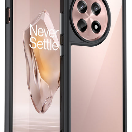 Mobizang Unicorn Acrylic Clear Back Cover For OnePlus 12R | Slim Shockproof [Military Grade Protection] Hybrid Bumper Case (Black Sides)