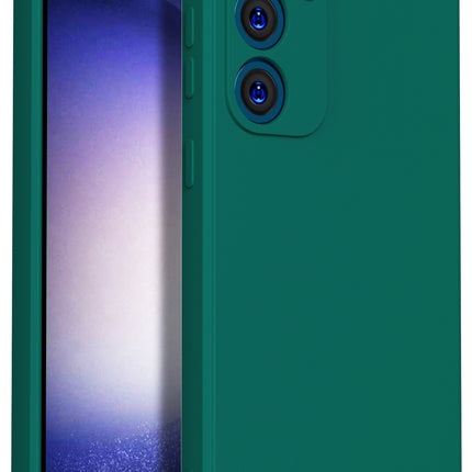 Mobizang Matte Protective Lens Flexible Back Cover for Samsung Galaxy S24 FE | Slim Silicone with Soft Lining Shockproof Full Body Bumper Case (Green)
