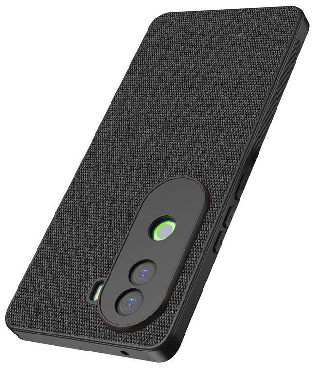 Mobizang Soft Full Fabric Protective Back Case Cover for Vivo V40E / iQOO Z9S | Shockproof Slim Hard Anti Slip Back Case (Black)