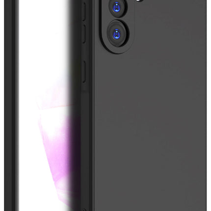 Mobizang Matte Protective Lens Flexible Back Cover for Samsung Galaxy A56 | Slim Silicone with Soft Lining Shockproof Full Body Bumper Case (Black)