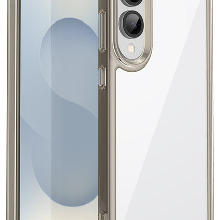 Mobizang Unicorn Acrylic Clear Back Cover For Samsung Galaxy S25 Edge | Slim Shockproof [Military Grade Protection] Hybrid Bumper Case (Grey Sides)