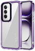 Mobizang Warrior Acrylic Clear Back Cover For Oppo Reno 12 Pro (5G) | Slim Shockproof [Military Grade Protection] Hybrid Bumper Case (Purple Sides)