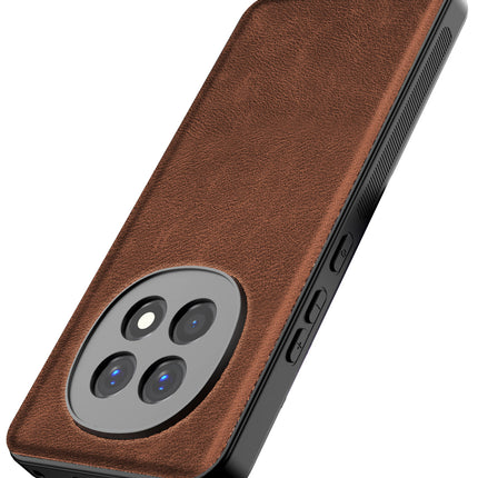 Mobizang Tux Leather Back Cover for Oppo F29 5G | Slim Shockproof Camera Protection Bumper Case (Brown)