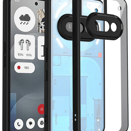 Mobizang Hawkeye Clear Back Cover for Nothing Phone 3A 5G | Camera Lens Protector Shockproof Slim Clear Case Cover (Black Sides)