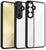 Mobizang Hawkeye Clear Back Cover for Samsung Galaxy S25 Plus | Camera Lens Protector Shockproof Slim Clear Case Cover (Black Sides)