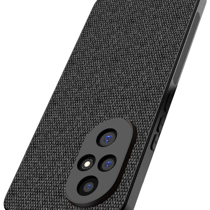 Mobizang Soft Full Fabric Protective Back Case Cover for Honor 200 Pro (5G) | Shockproof Slim Hard Anti Slip Back Case (Black)