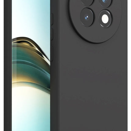 Mobizang Matte Protective Lens Flexible Back Cover for Realme 13 PRO / 13 PRO PLUS | Slim Silicone with Soft Lining Shockproof Full Body Bumper Case (Black)