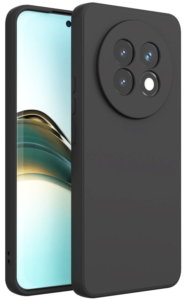 Mobizang Matte Protective Lens Flexible Back Cover for Realme 13 PRO / 13 PRO PLUS | Slim Silicone with Soft Lining Shockproof Full Body Bumper Case (Black)