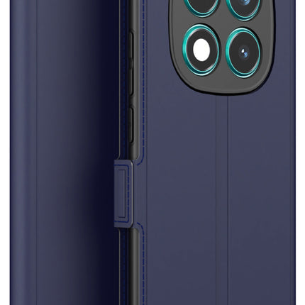 Mobizang Noble Slim Magnetic Leather Flip Case Cover for Redmi Note 14 Pro (5G) | Card Holder Stand Flip Wallet Case (Blue)