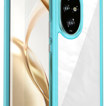 Mobizang Unicorn Acrylic Clear Back Cover For Honor 200 Pro (5G) | Slim Shockproof [Military Grade Protection] Hybrid Bumper Case (Blue Sides)