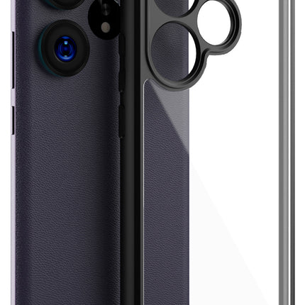 Mobizang Hawkeye Clear Back Cover for Realme GT 6 / GT 6T | Camera Lens Protector Shockproof Slim Clear Case Cover (Black)