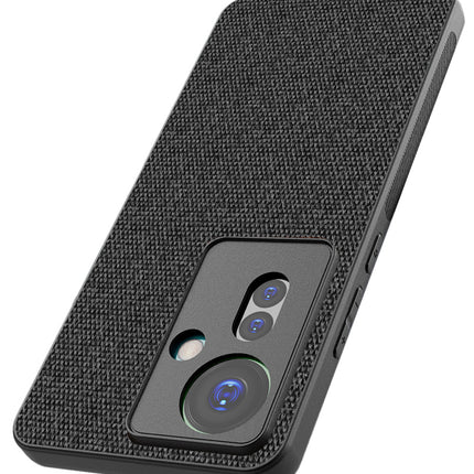 Mobizang Soft Full Fabric Protective Back Case Cover for Oppo F25 Pro (5G) | Shockproof Slim Hard Anti Slip Back Case (Black)